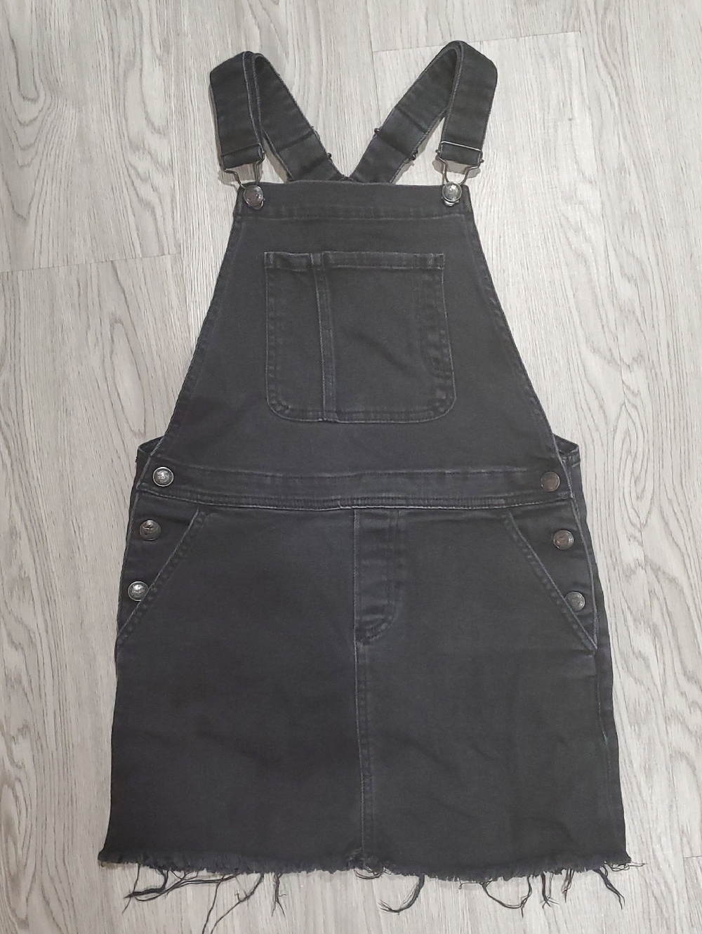Finger In The Nose Black Denim Pinafore Dress